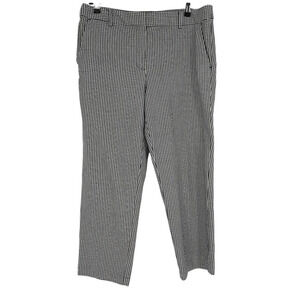 Ann Taylor LOFT Riviera Slim Straight Dress Pants Black Gingham High Rise 12